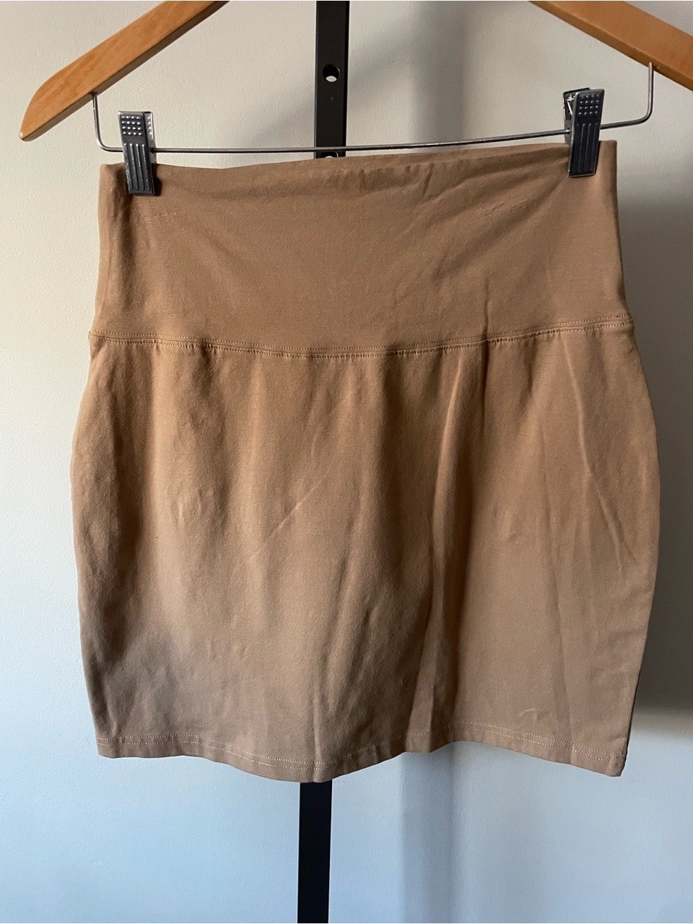NEW TNA Atmosphere Mini Skirt High Rise Cotton Spandex Tan